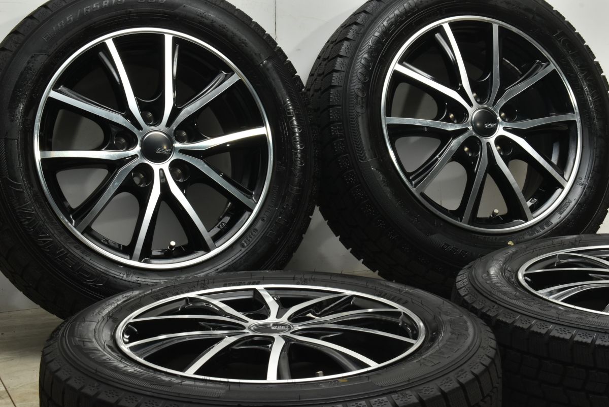 製 バリ溝 SPORT KRONE 15 in 6 J 45 PCD 114 3 グッドイヤー アイスナビ7 185 65 R ノート アクア フィールダー MAZDA 2