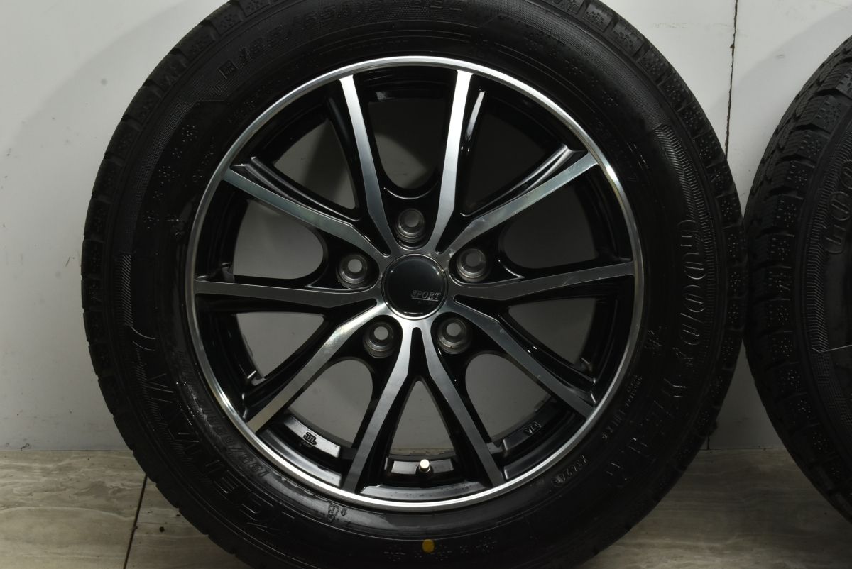 製 バリ溝 SPORT KRONE 15 in 6 J 45 PCD 114 3 グッドイヤー アイスナビ7 185 65 R ノート アクア フィールダー MAZDA 2 15インチ タイヤ ホイールセット タイヤ ホイール