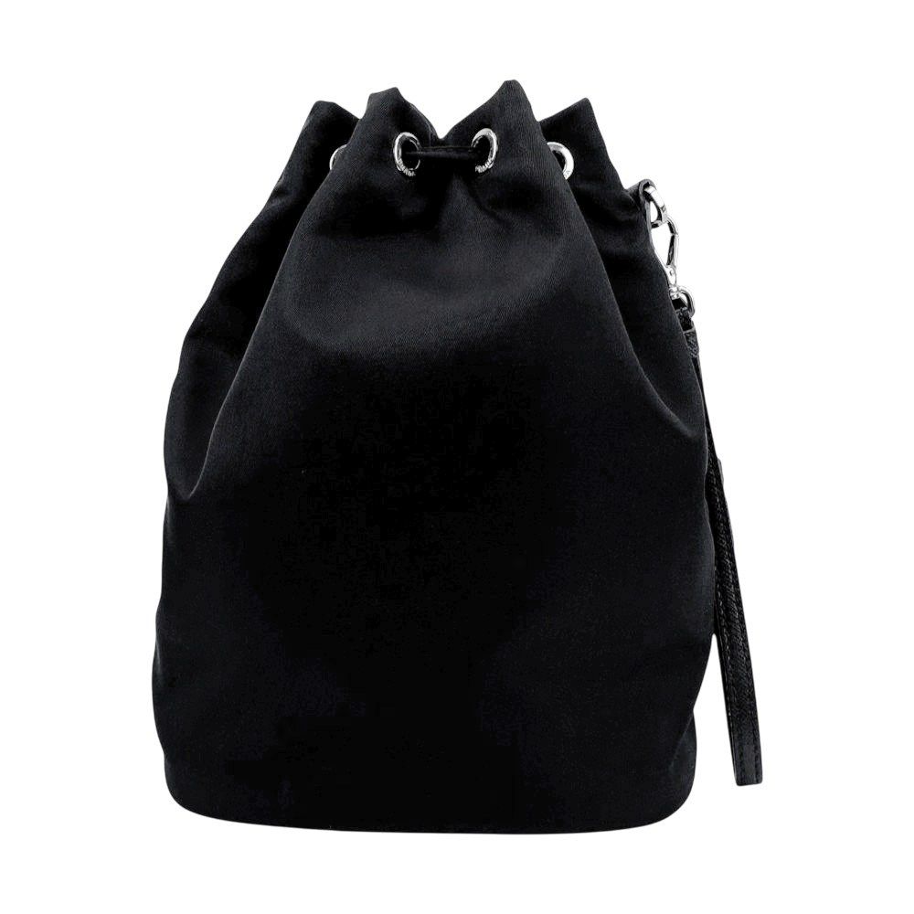 プラダ□新同□ 巾着 ポーチ バッグ Re-Nylon ナイロン ブラック