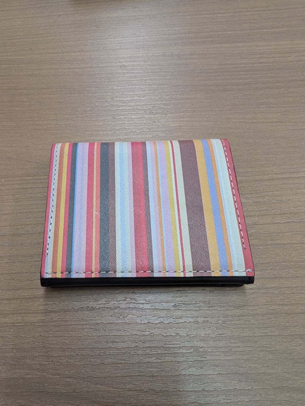 ポールスミス 折り財布 マルチストライプ レザー ブラック - メルカリ