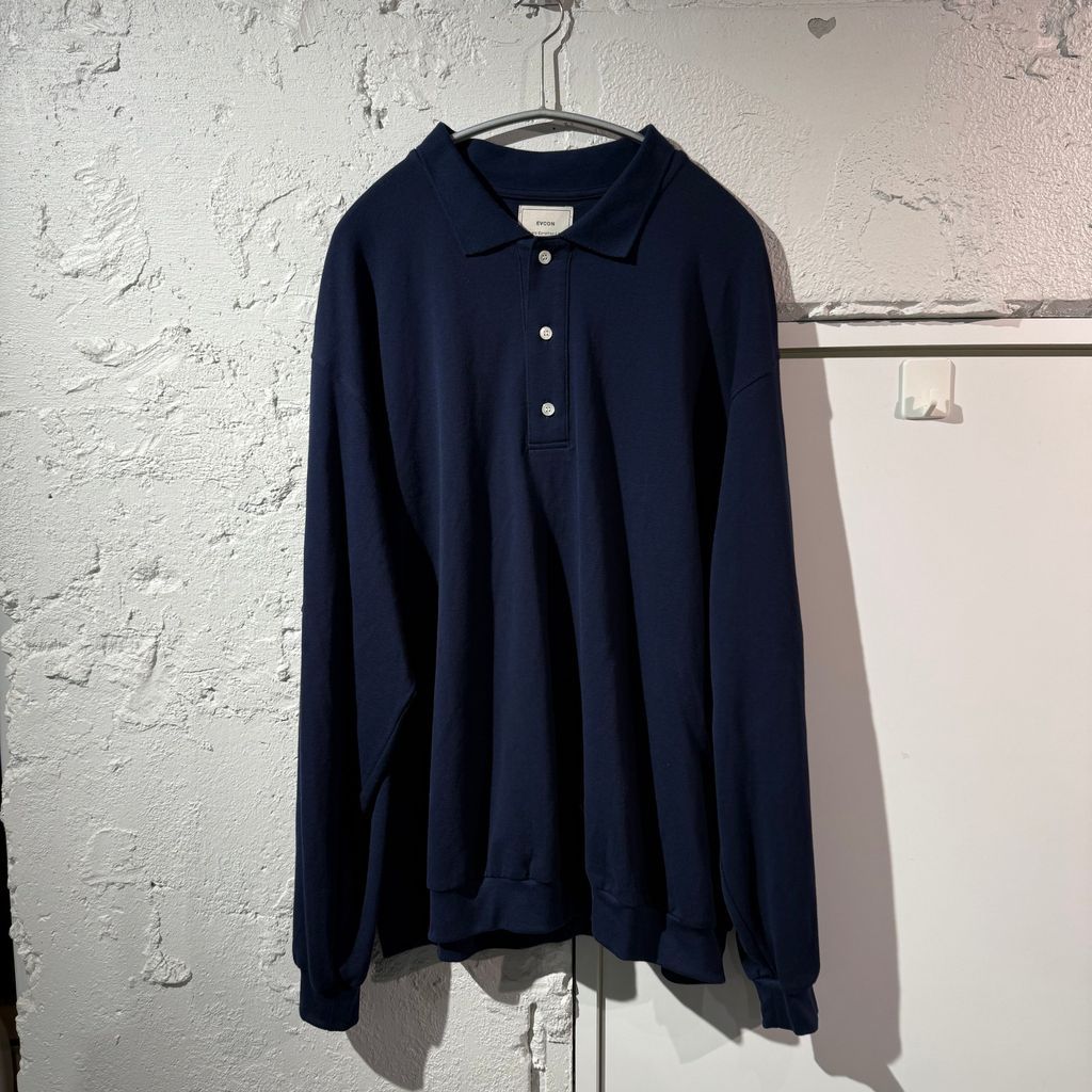 EVCON エビコン 24 AW Polo L S Shirts 長袖ポロシャツ 243 91101 ネイビー size 3 表参道A 12
