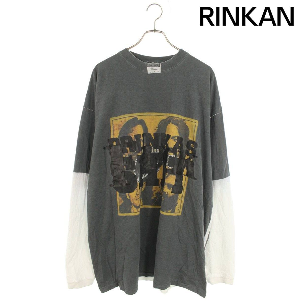 ヴェトモン 18 AW FUCK TEE -11 転写プリントオーバーサイズ長袖カットソー メンズ