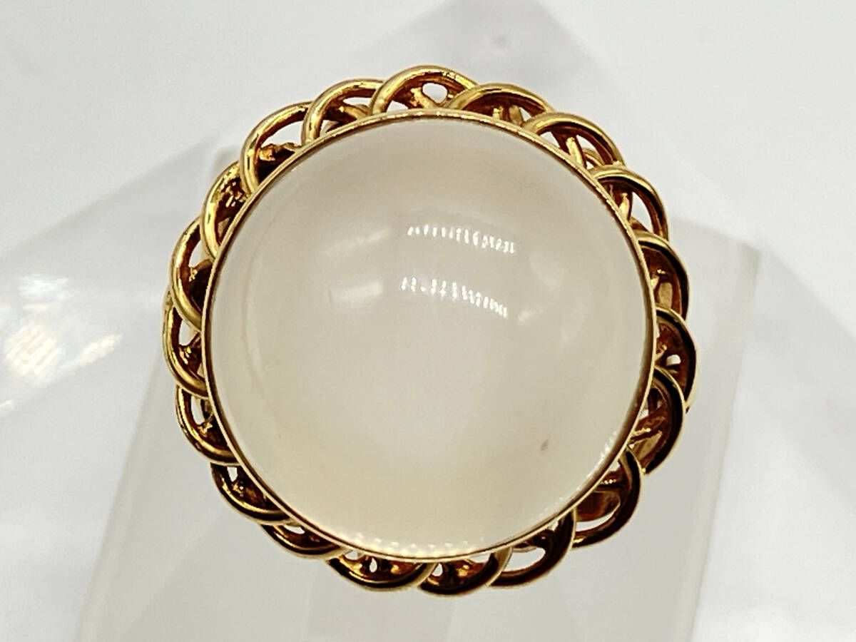 鑑別書付き 天然ムーンストーン K 18 12号リング 7.5 g