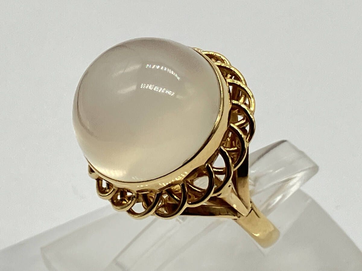 鑑別書付き 天然ムーンストーン K 18 12号リング 7.5 g