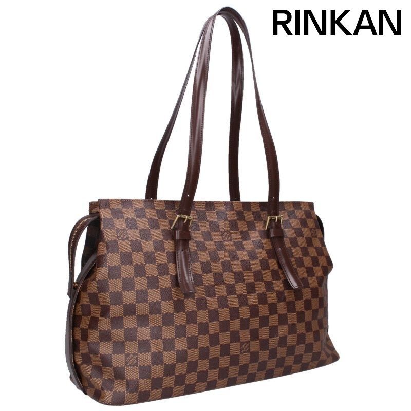 ルイヴィトン N 51119 ダミエ チェルシー PVCコーティングキャンバストートバッグ メンズ