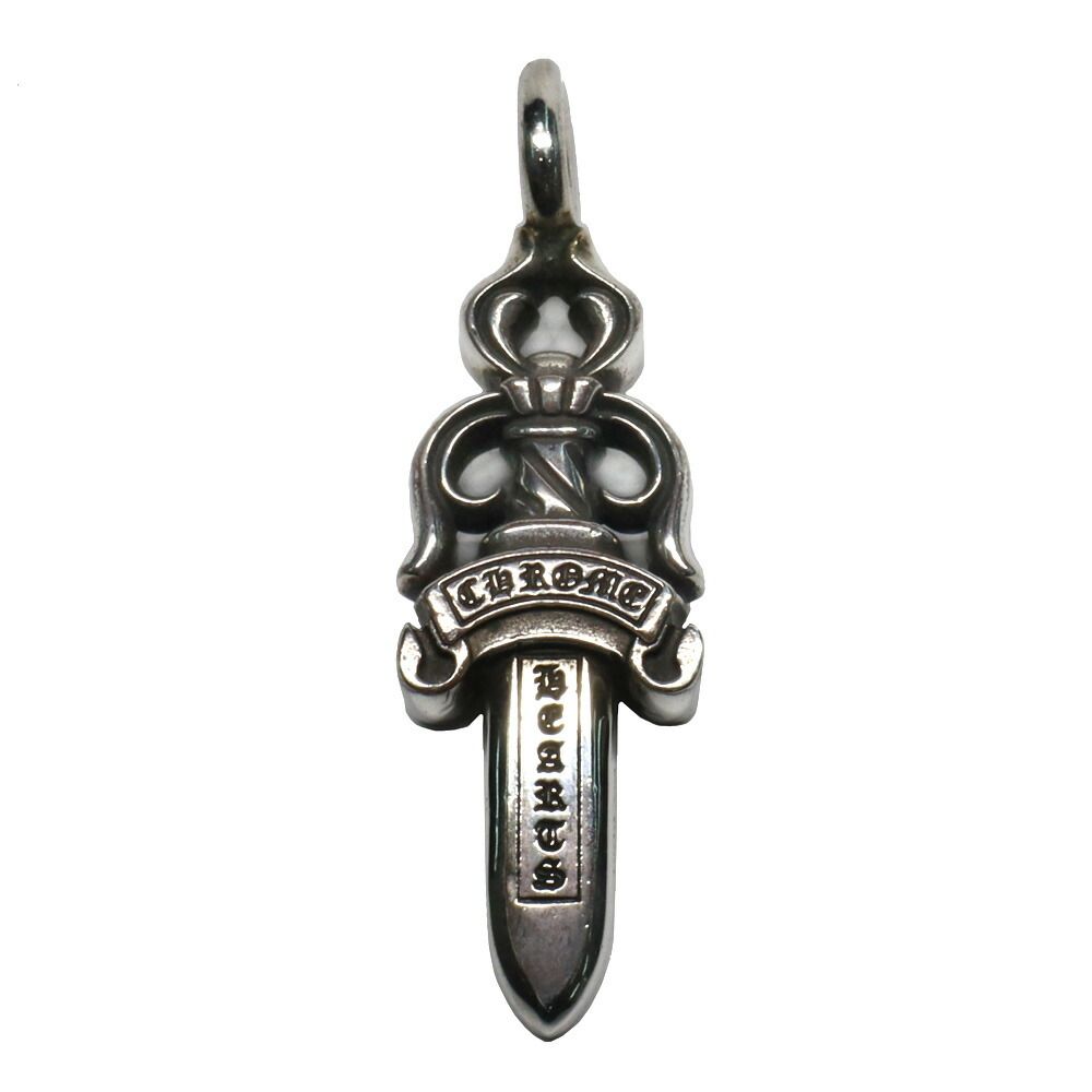 名古屋 クロムハーツ ダブルダガーペンダント SV 925 トップ メンズジュエリー レシート付 男