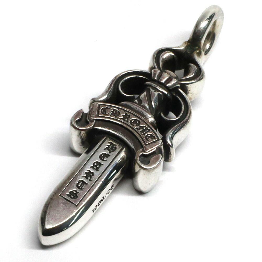 名古屋 クロムハーツ ダブルダガーペンダント SV 925 トップ メンズジュエリー レシート付 男