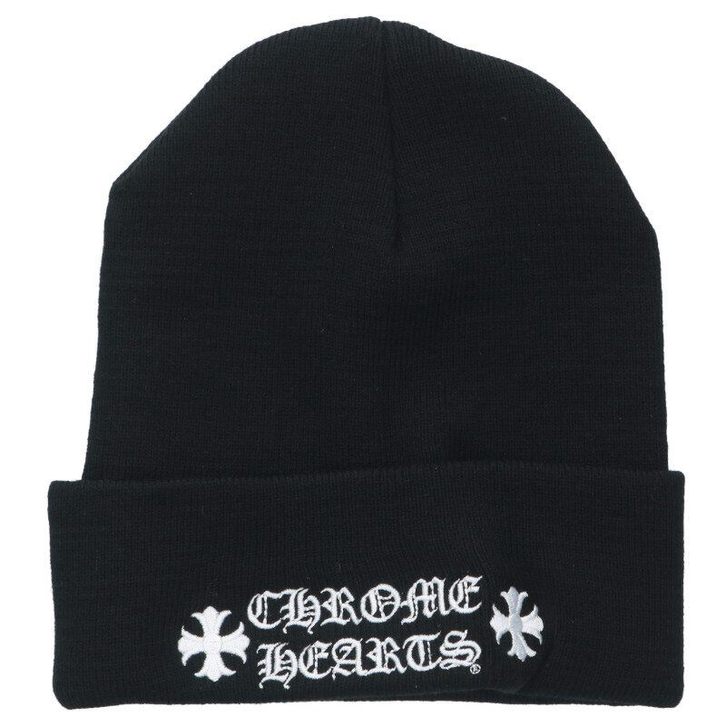 クロムハーツ WOOL WATCH CAP ウールワッチキャップ ロゴ刺繍帽子 メンズ