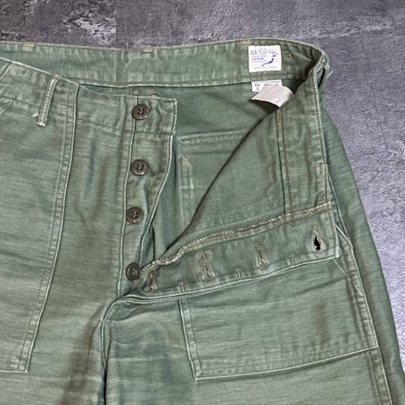 orSlow Fatigue Pants Men's M Khaki Green Made in Japan Baker Pants
