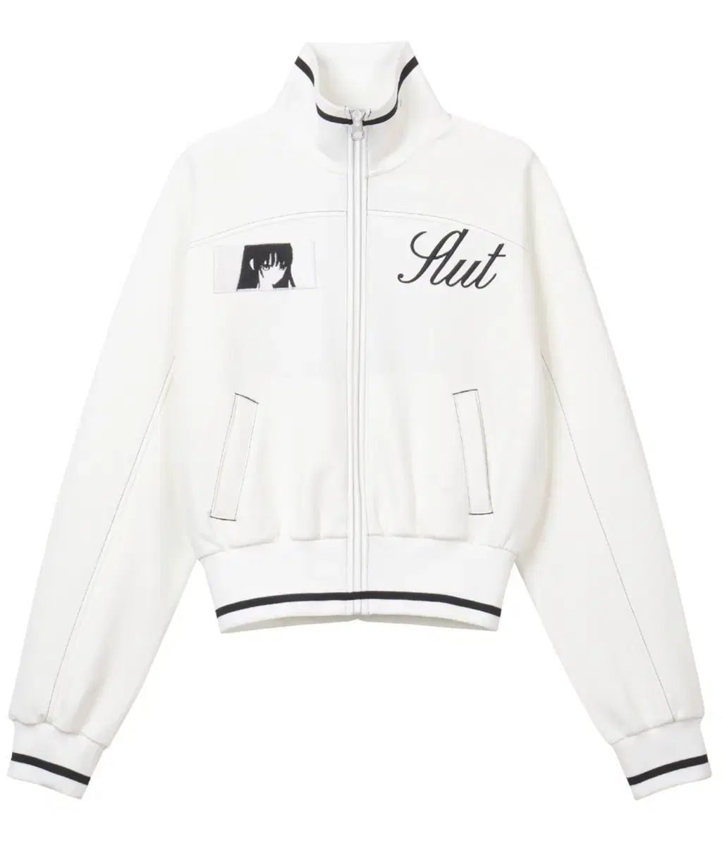 ハツトゥハツ 着用 ボンネ パッチ トラック ジャケット 白 2 サイズ