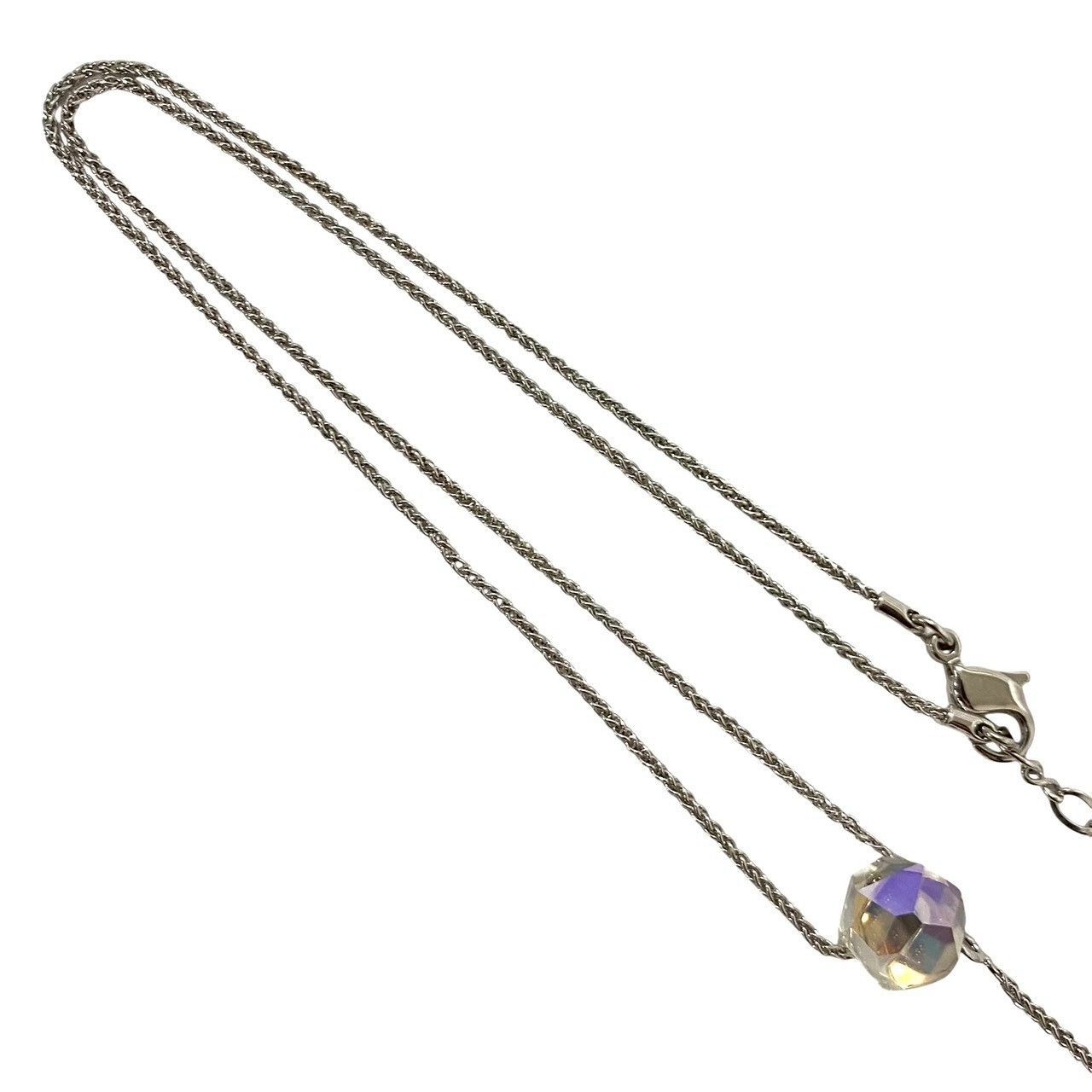M【SWAROVSKI】 ネックレス クリスタル シルバーカラー 多面カット型