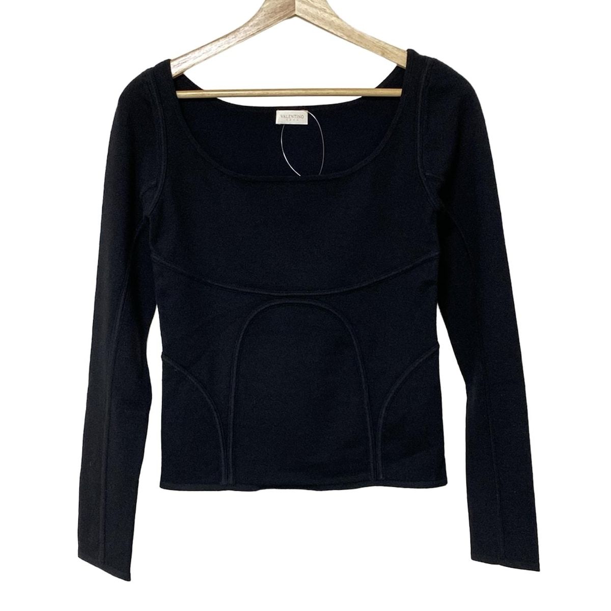 ROMA バレンチノローマ 長袖セーター サイズ38 M レディース 黒 クルーネック