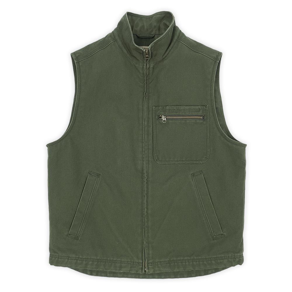 エルエルビーン L.L.Bean 00 s 2000年代 ウールライナー コットンダックベスト アウトドア USA ヴィンテージ アメリカ 古着 メンズ ベスト ジレ オリーブ M