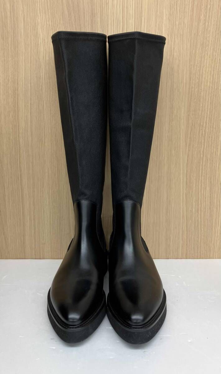 Christopher Kane クリストファー ケイン サイドゴアブーツ ロングブーツ 南京錠付き MADE IN ITALY サイズ40 約25.5 cm ブラック 通年