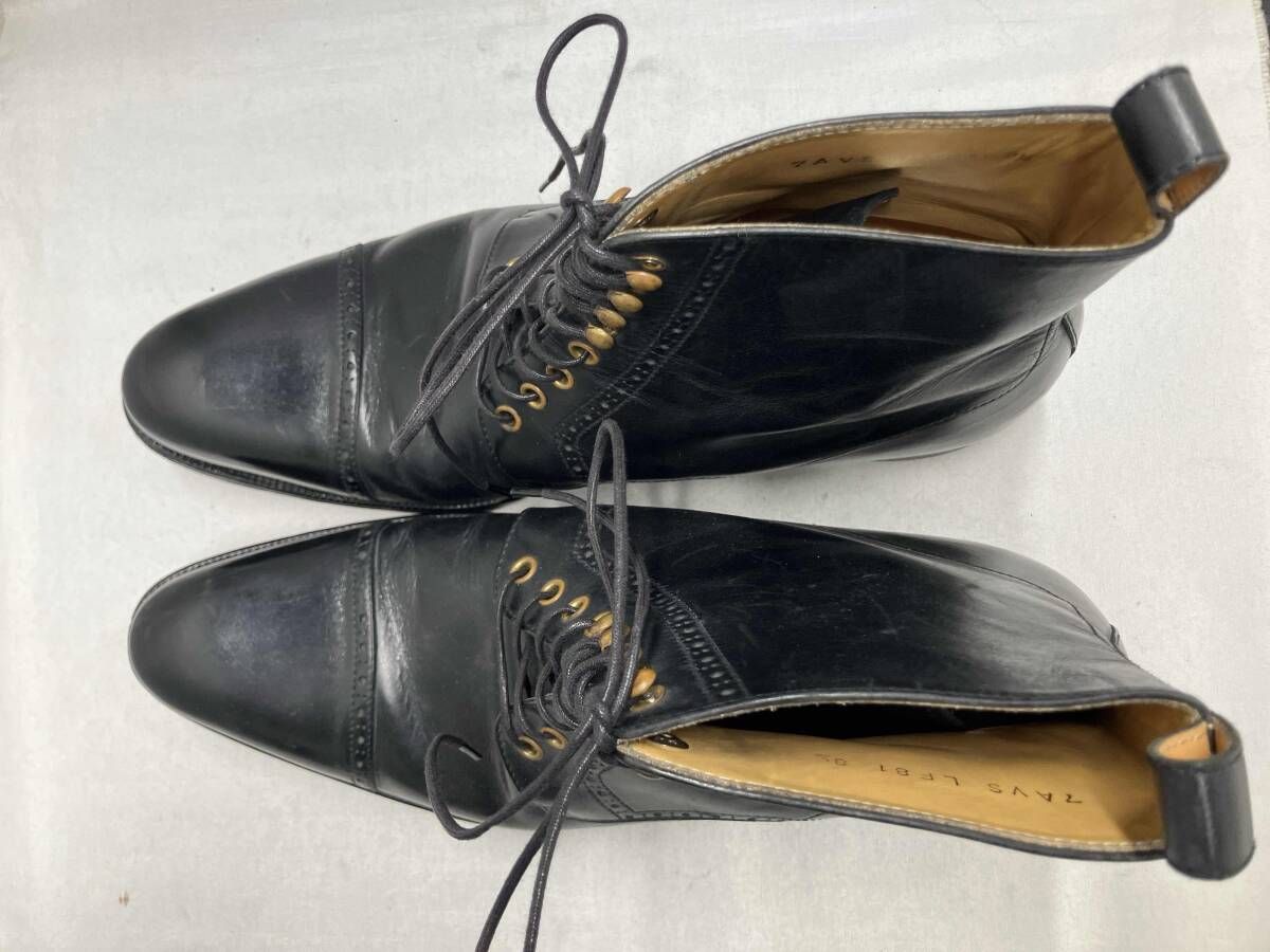 -MURPHY ジョンストンアンドマーフィー ブーツ 7 AVS-LF 81 ストレートチップ 外羽根 レースアップ ブラック サイズ8.5 26.5相当