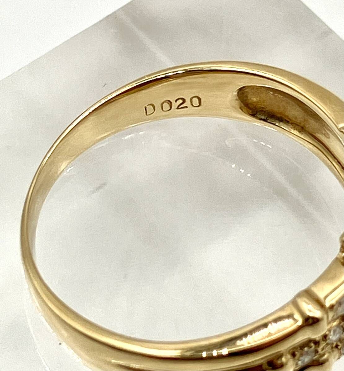 鑑別書付】アクアマリン K18 リング 12号 総重量3.9g ダイヤモンド