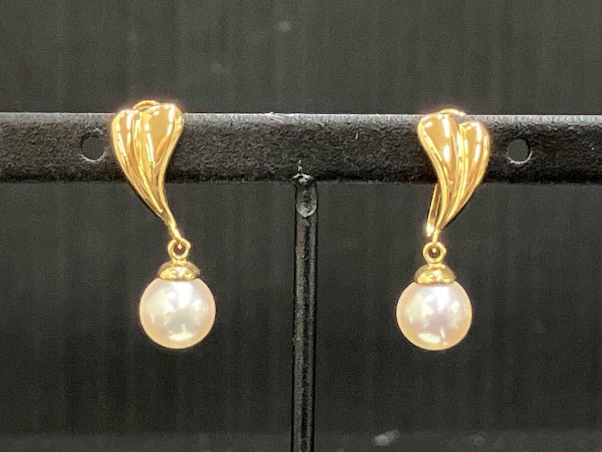 K 18 真珠 2 8 g ゴールド イエローゴールド 貴金属 貴石 宝飾品 耳飾り イヤリング