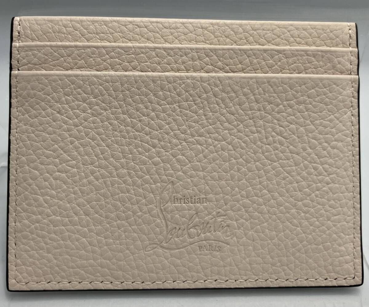 Christian Louboutin カードケース ピンクベージュ KIOS スタッズ