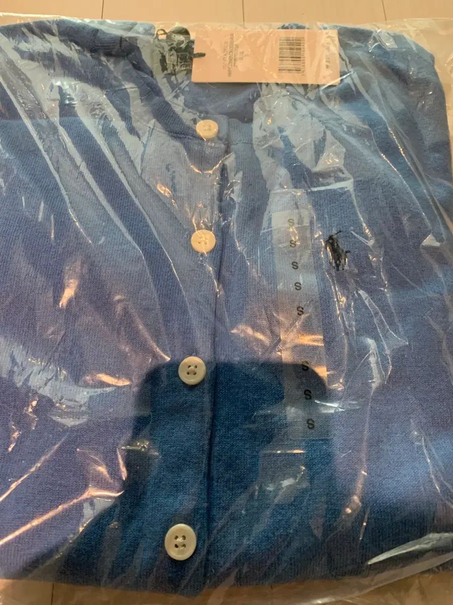 ポロ ラルフローレン ピマコットン ブルー カーディガン S