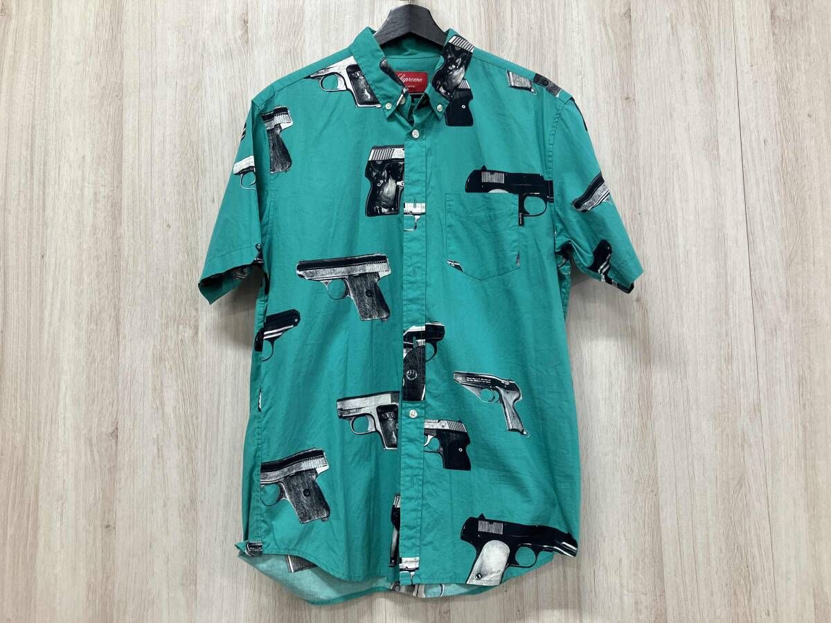 Supreme シュプリーム 13 SS Guns Shirt 半袖シャツ Mサイズ グリーン