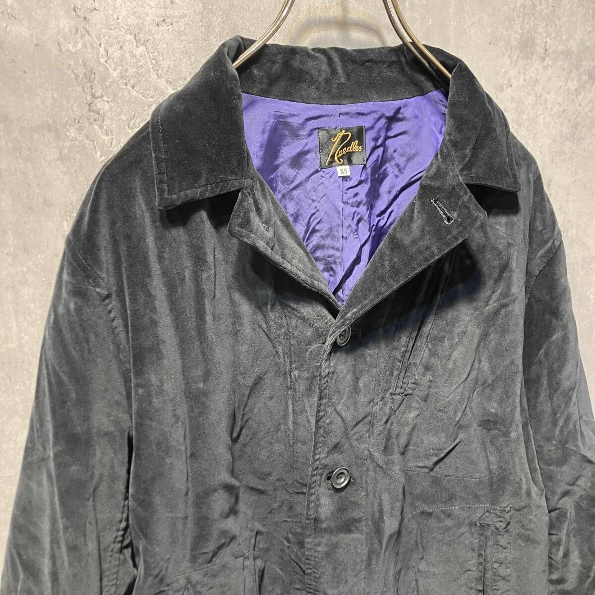 NEEDLES カバーオール VELOUR JACKET XSサイズ ブラック PU1500