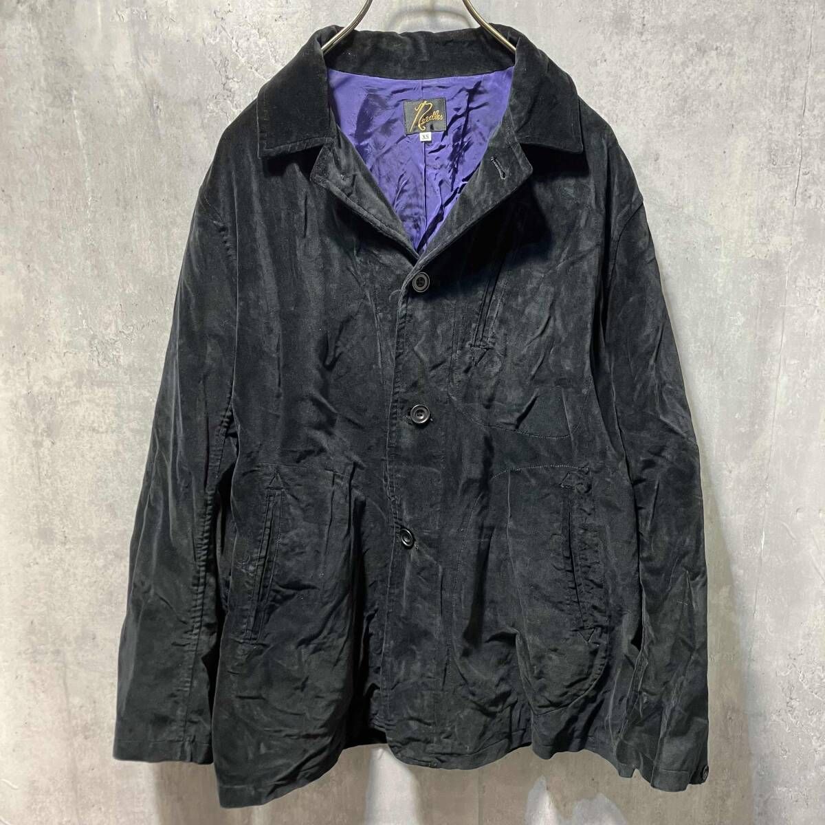 NEEDLES カバーオール VELOUR JACKET XSサイズ ブラック PU1500