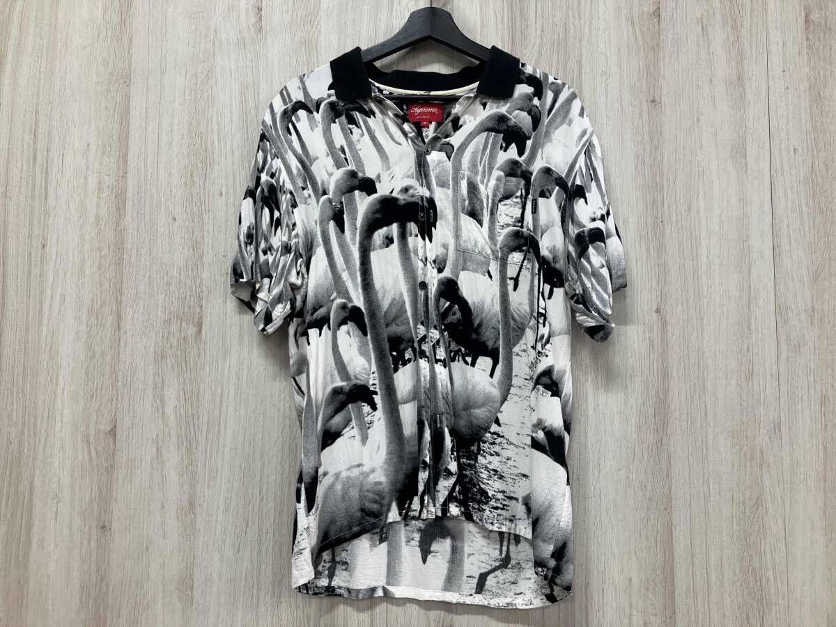 Supreme シュプリーム 半袖シャツ 14 SS Flamingo Mサイズ ブラック ホワイト