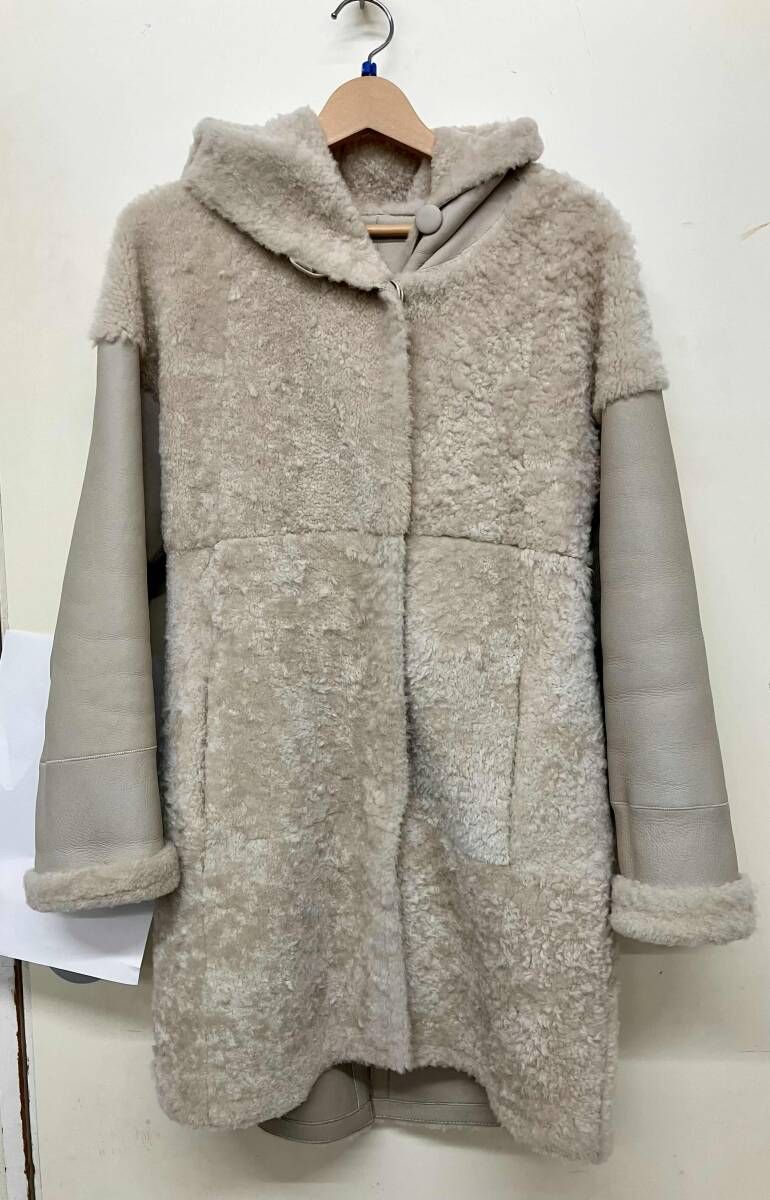 DAMA collection レディース ムートンコート BY 8210 ベージュ Lサイズ dinos