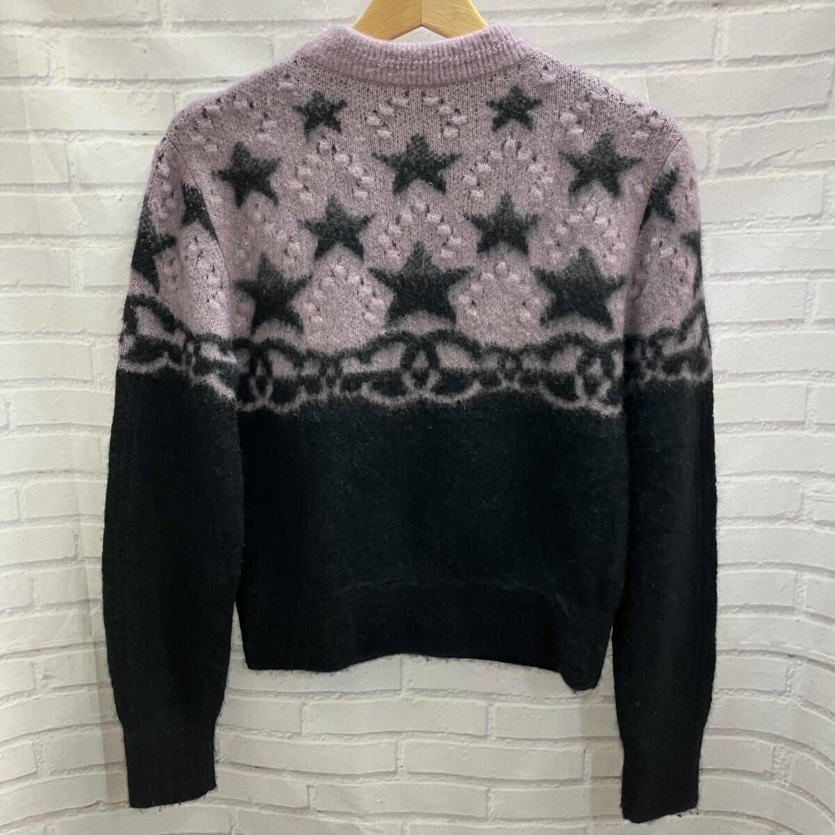 CHANEL シャネル ニット セーター 星柄 黒 ピンク Sサイズ
