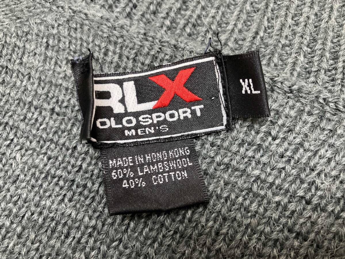RLX POLO SPORT ジップアップニット サイズXL グレー 最新 POLO RALPH