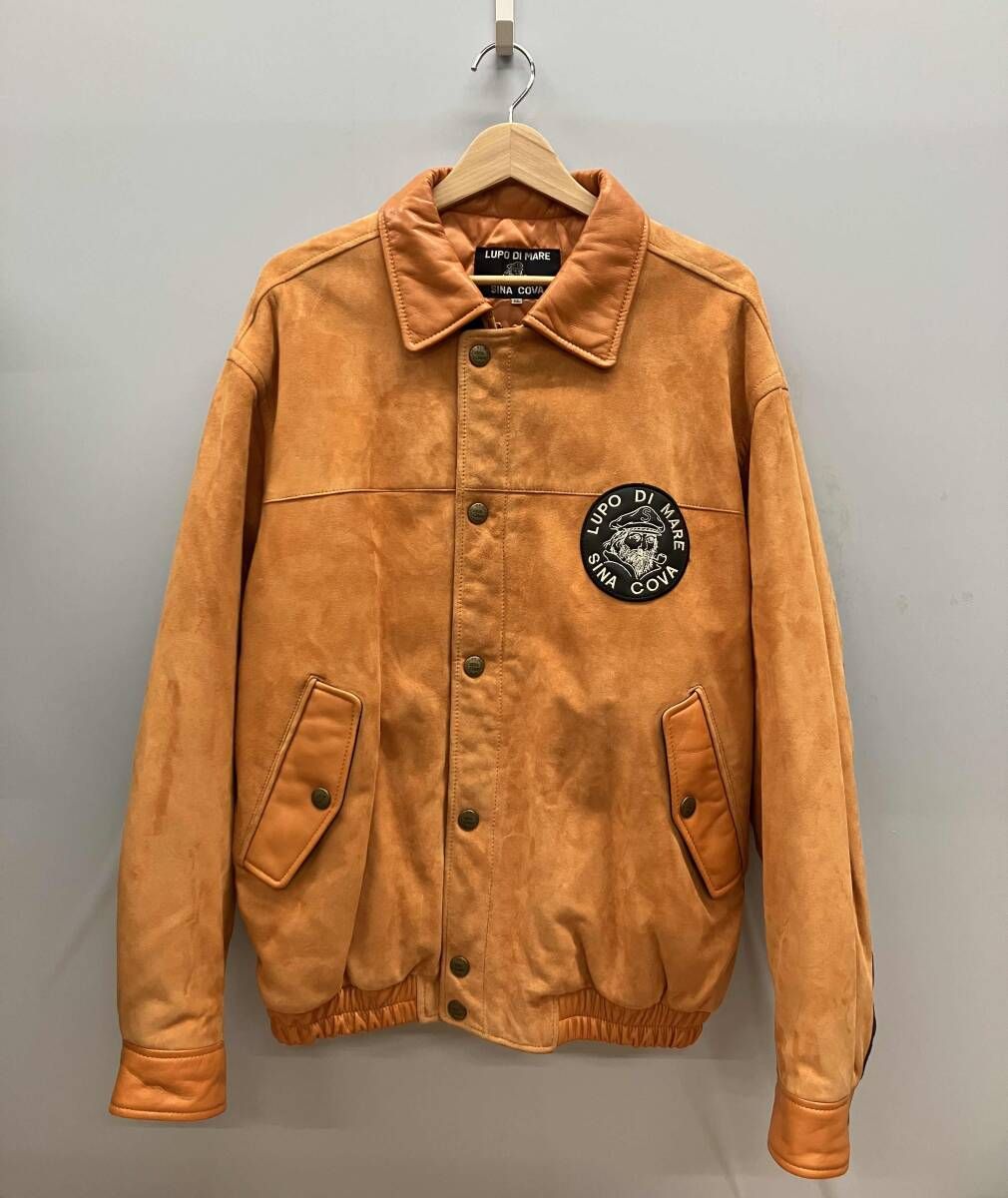 ☆【SINA COVA】シナコバ 羊革 ブルゾン ジャケット エルボパッチ 刺繍