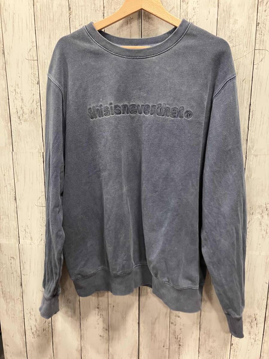 thisisneverthat ディスイズネバーザット メンズ スウェット ネイビー コットン ポリウレタン サイズM