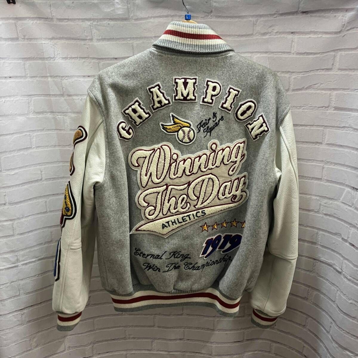 Champion / チャンピオン / スタジャン / 表記サイズL / グレー - メルカリ