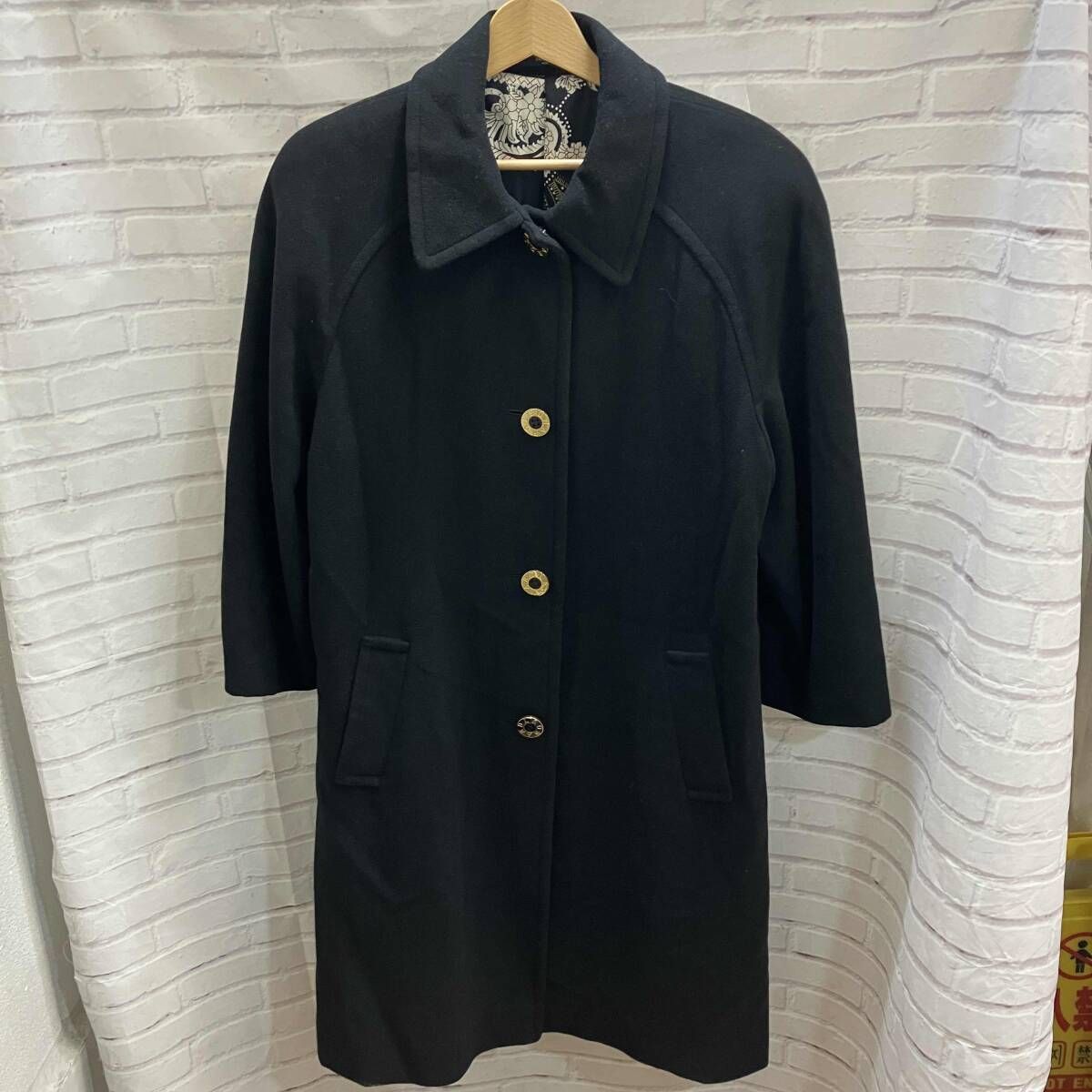 LEONARD FASHION / レオナール / ウールステンカラーコート / 金ボタン