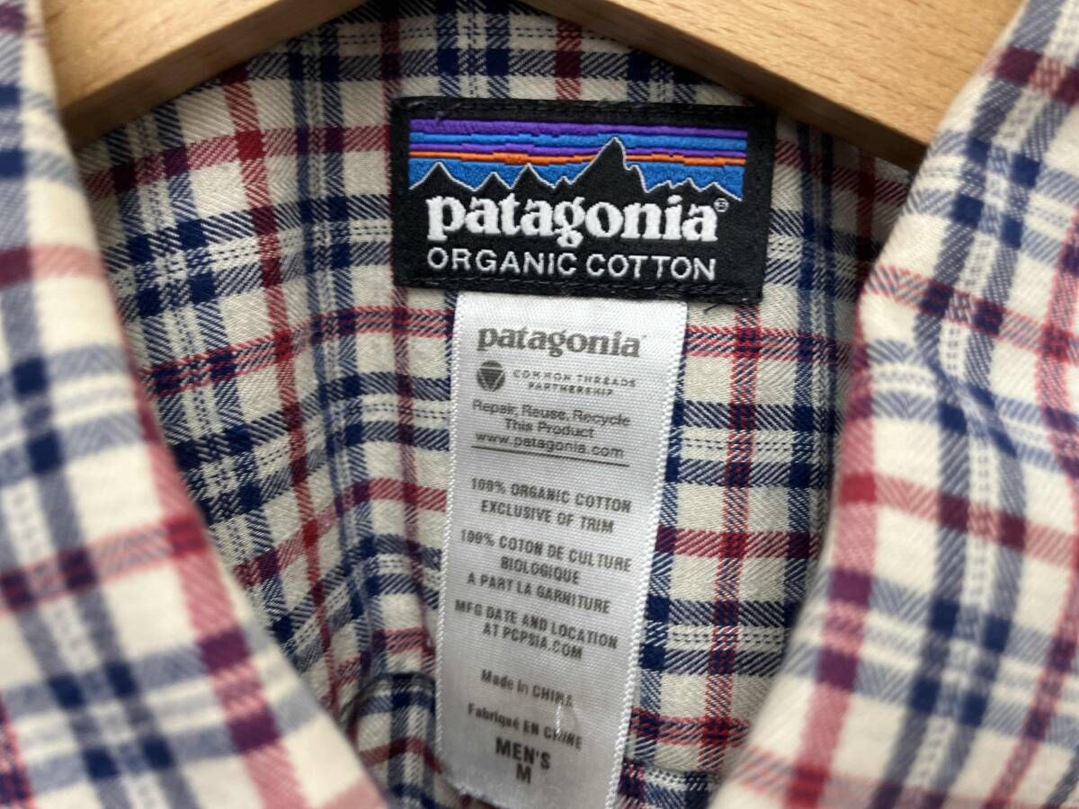 Patagonia 長袖シャツ コットンネルシャツ ベージュネイビー 七分 長袖カットソー トップス メンズ