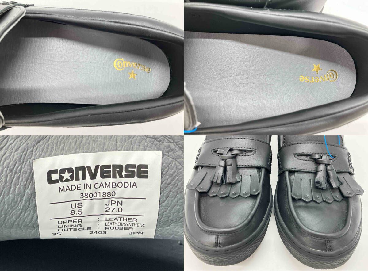  AS COUPE LOAFER BLACKコンバース オールスター クップローファー ブラック US 8.5 27 cm 箱無し ローファー ブーツ 革靴