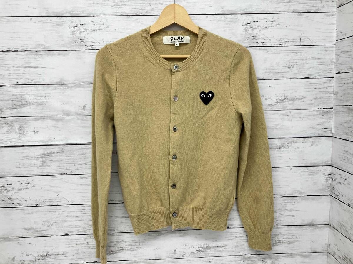 PLAY COMME des GARCONS 長袖カーディガン AZ-N 023 ベージュ ハート Sサイズ