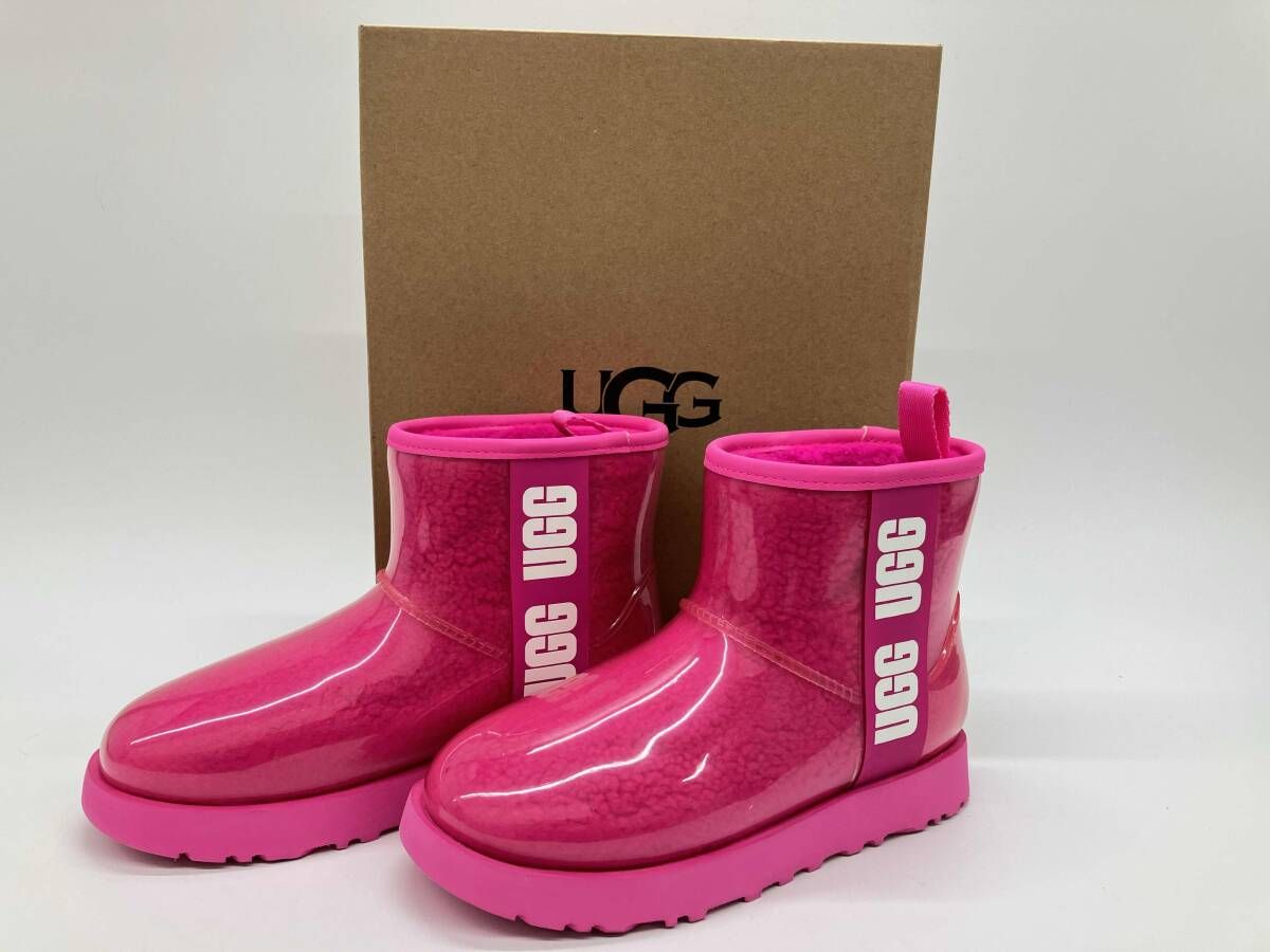 UGG W CLASSIC CLEAR MINI 1113190 アグ クラシック クリア ミニ ショートブーツ ピンク レインブーツ US 5 22 cm UK 3 EU 36