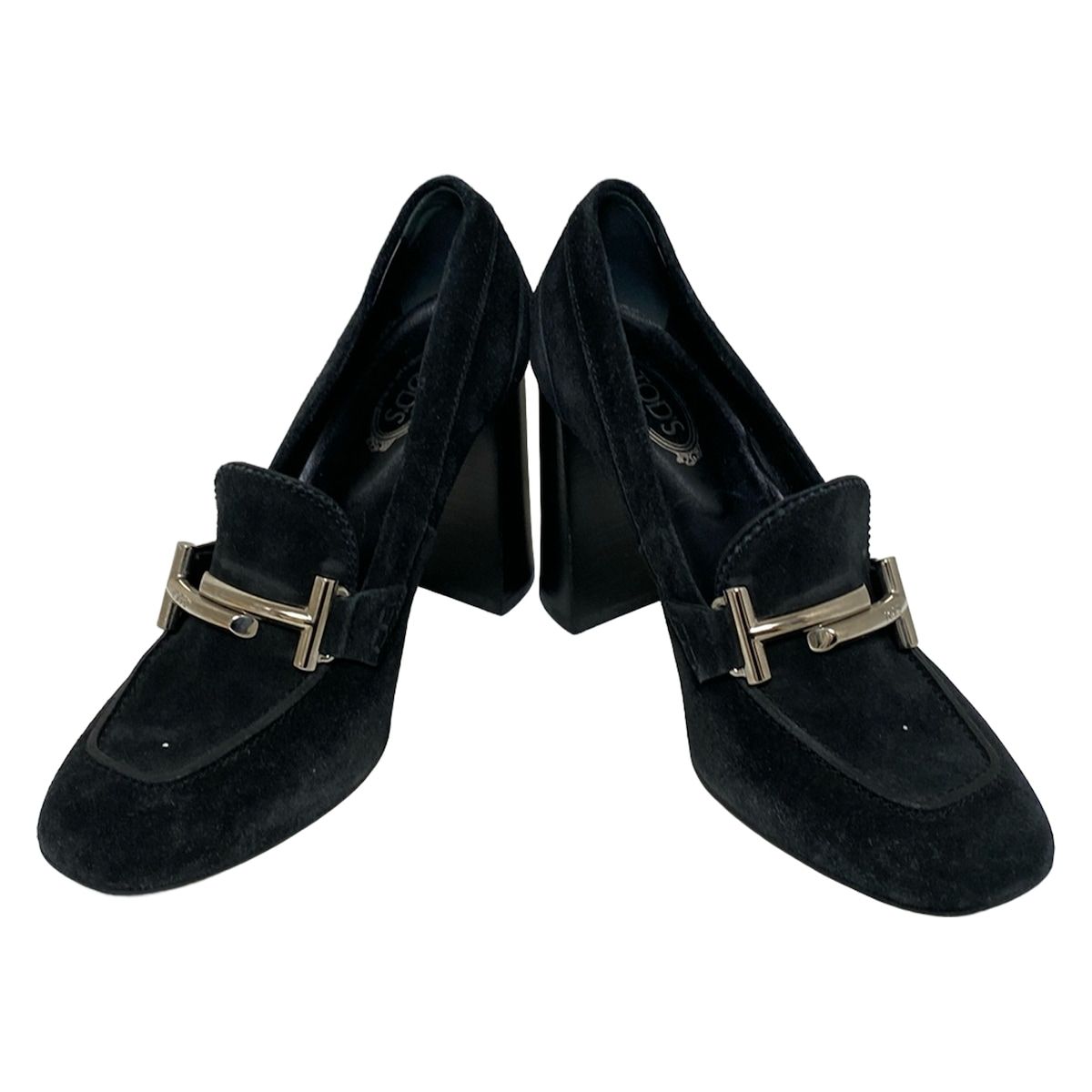 TOD S トッズ パンプス 36 レディース ダブルT 黒