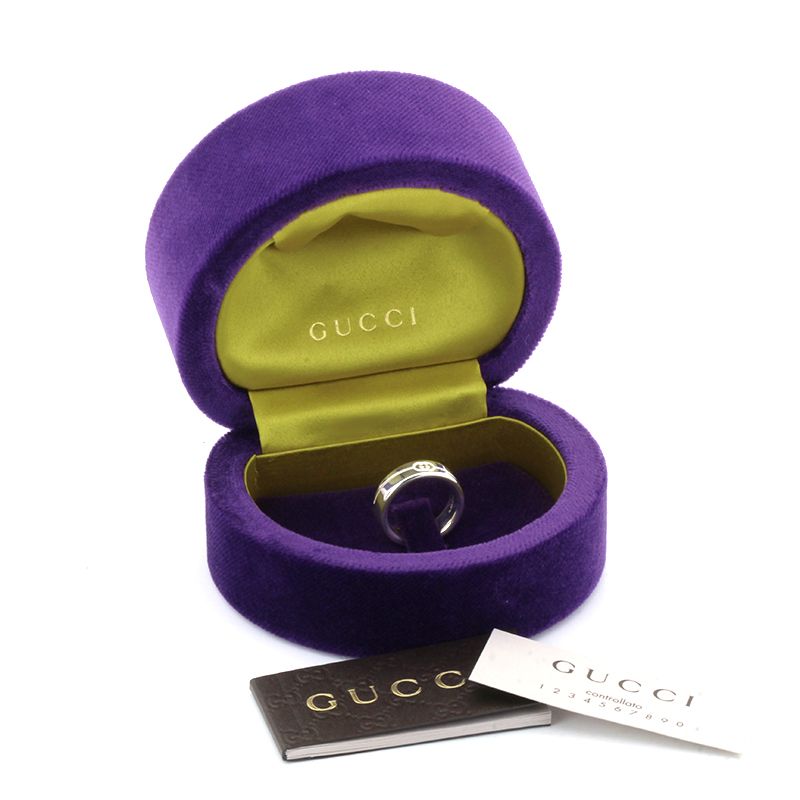 グッチ GUCCI ダイアゴナル インターロッキングG リング 指輪 10号 14