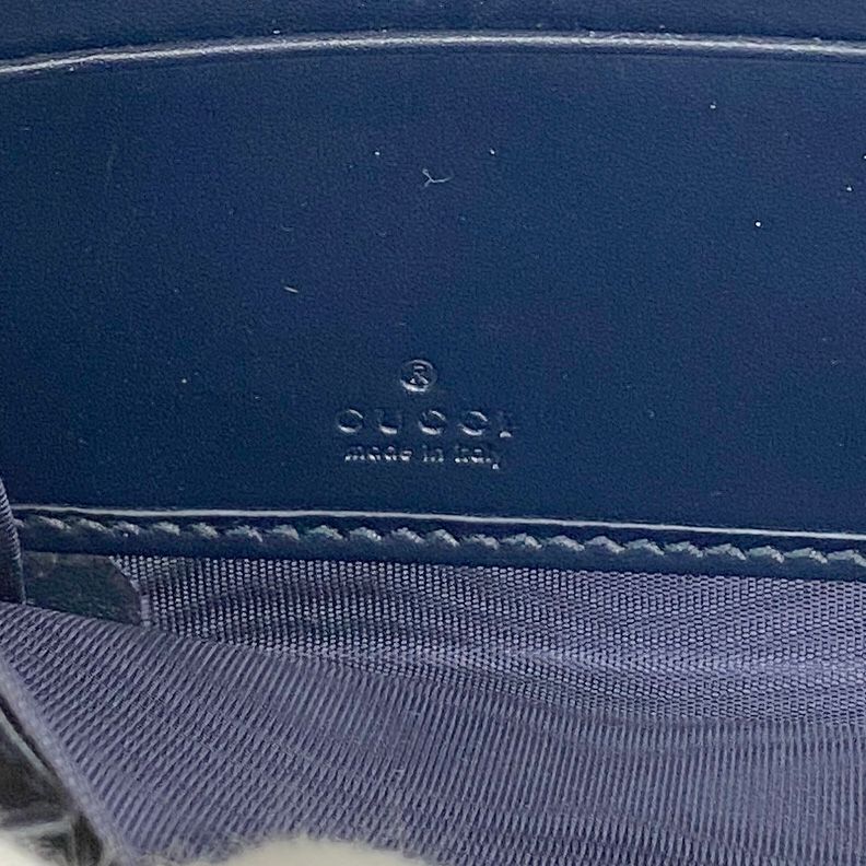 SALE【5pa0975】グッチ 長財布 グッチシマ 473928 レザー ネイビー