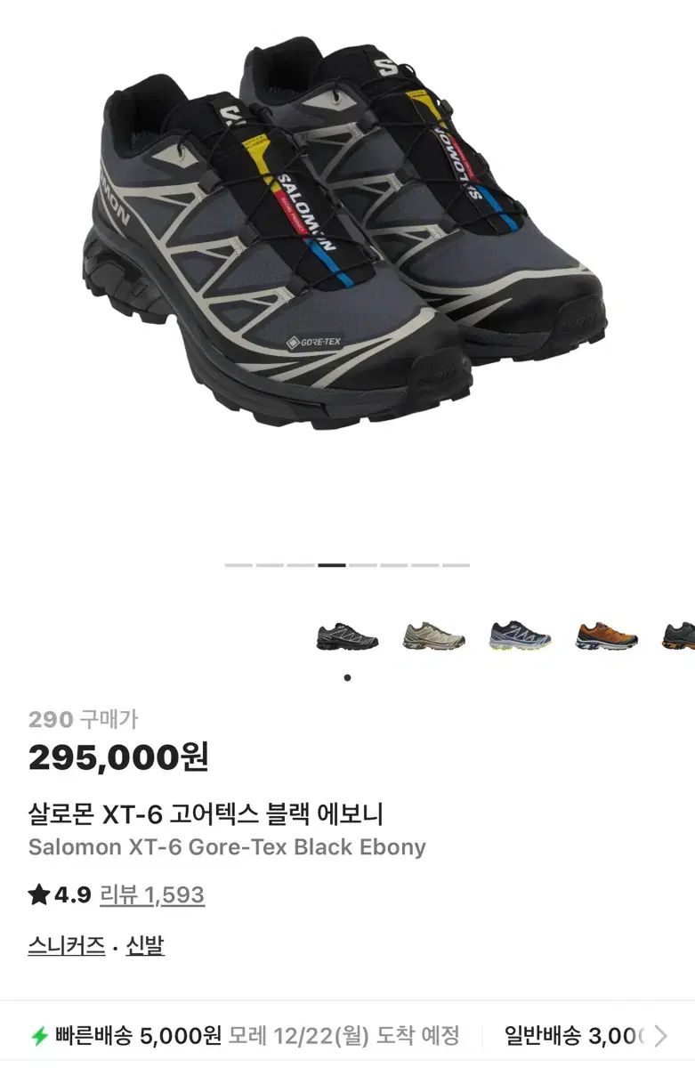 SALOMON サロモン XT-6 GORE-TEX ゴアテックス ブラック 黒 エボニー 285