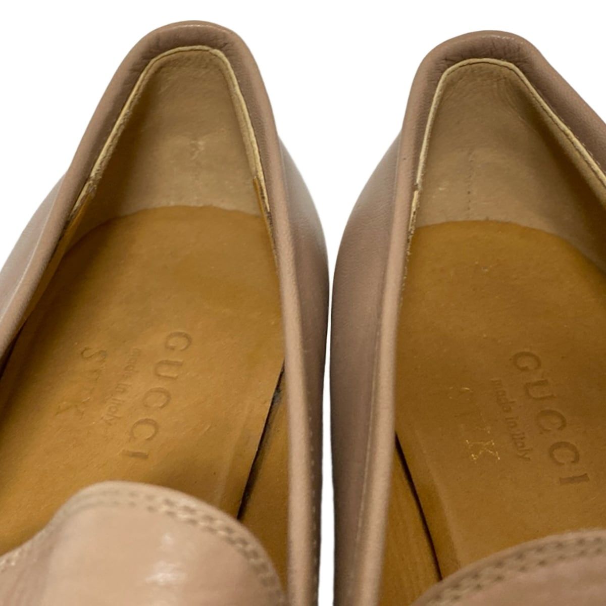  GUCCI グッチ ローファー 36 1 2 レディース - 460723 ライトブラウン ホースビット レザー ローファー 革靴 靴