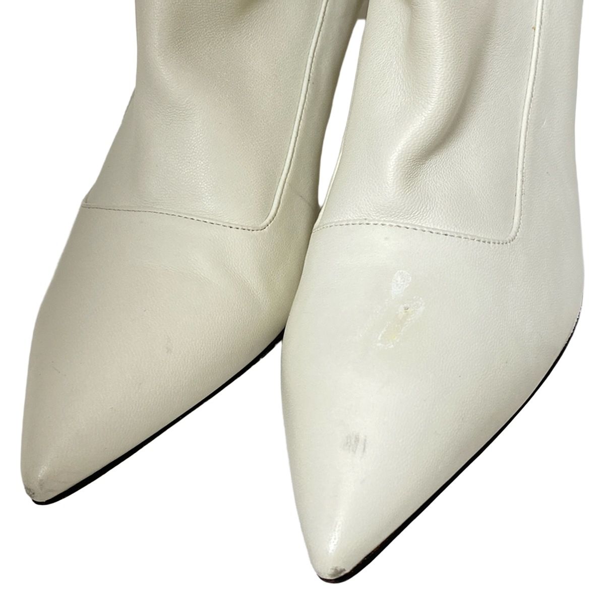  PAUL ANDREW ポールアンドリュー ロングブーツ 36 レディース - アイボリー レザー ロングブーツ ブーツ