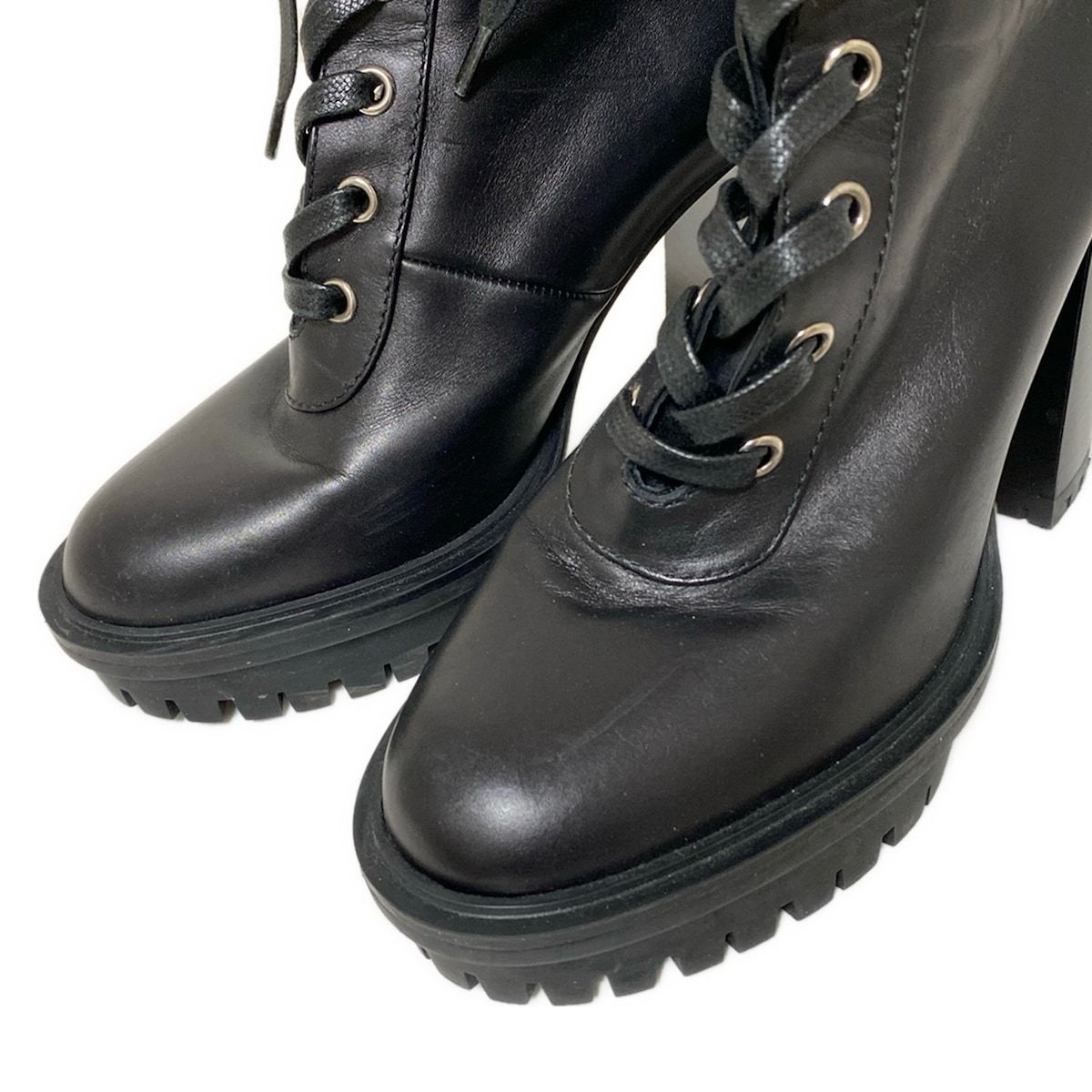  Gianvito Rossi ジャンヴィト ロッシ ショートブーツ 36 レディース - 黒 レースアップ レザー ブーティ ブーツ