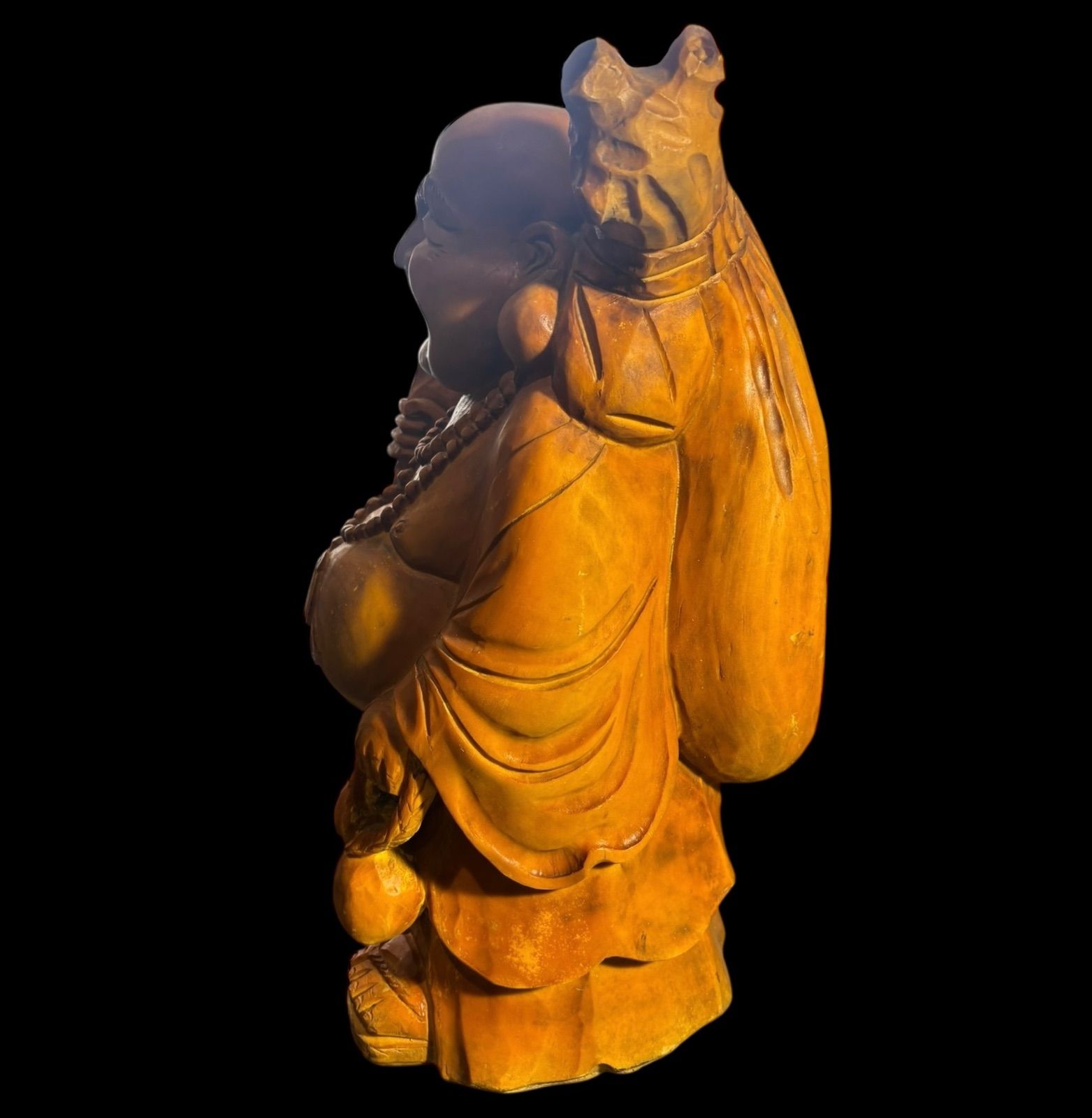 木彫り 布袋尊 七福神 木製 布袋様 開運 縁起物 彫刻 仏像 古美術