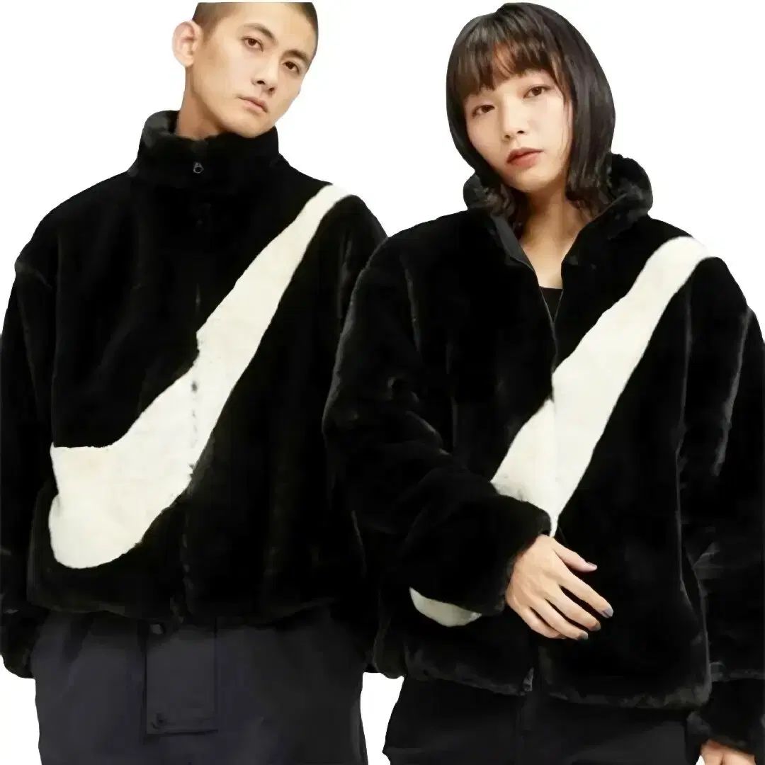 ナイキ NSW ファー ジャケット ビッグスウッシュ フリース ブラック