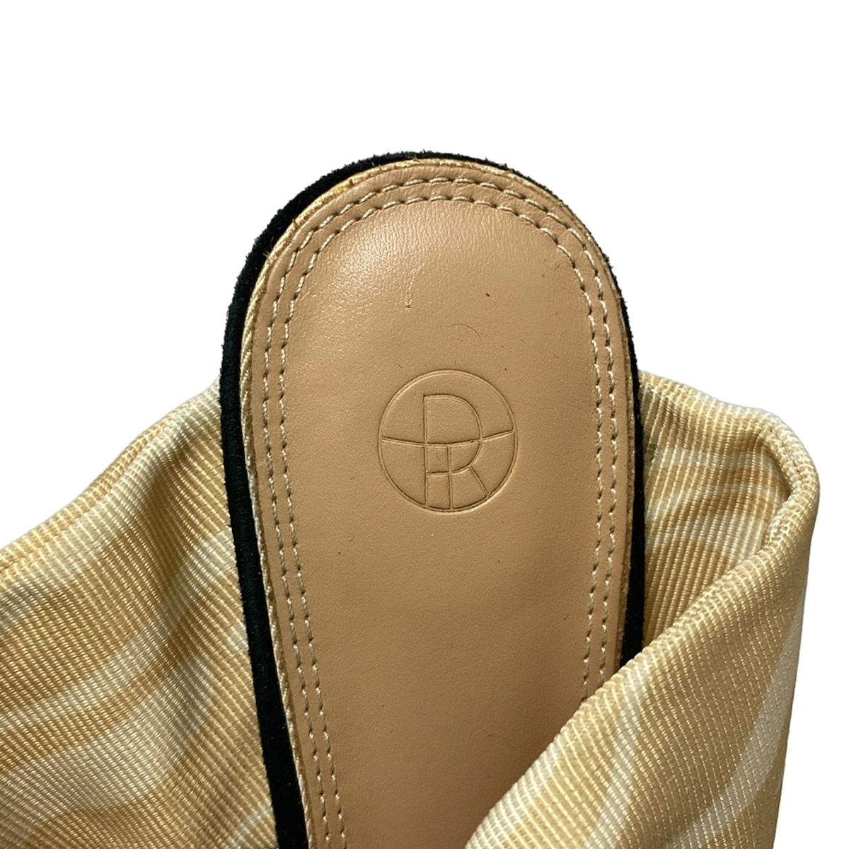  THE ROW ザロウ ミュール 37 レディース COCO リボンミュール 黒×ライトイエロー リボン ミュール サンダル ミュール