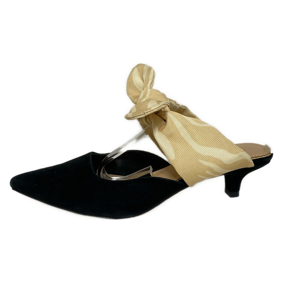 THE ROW ザロウ ミュール 37 レディース COCO リボンミュール 黒×ライトイエロー リボン