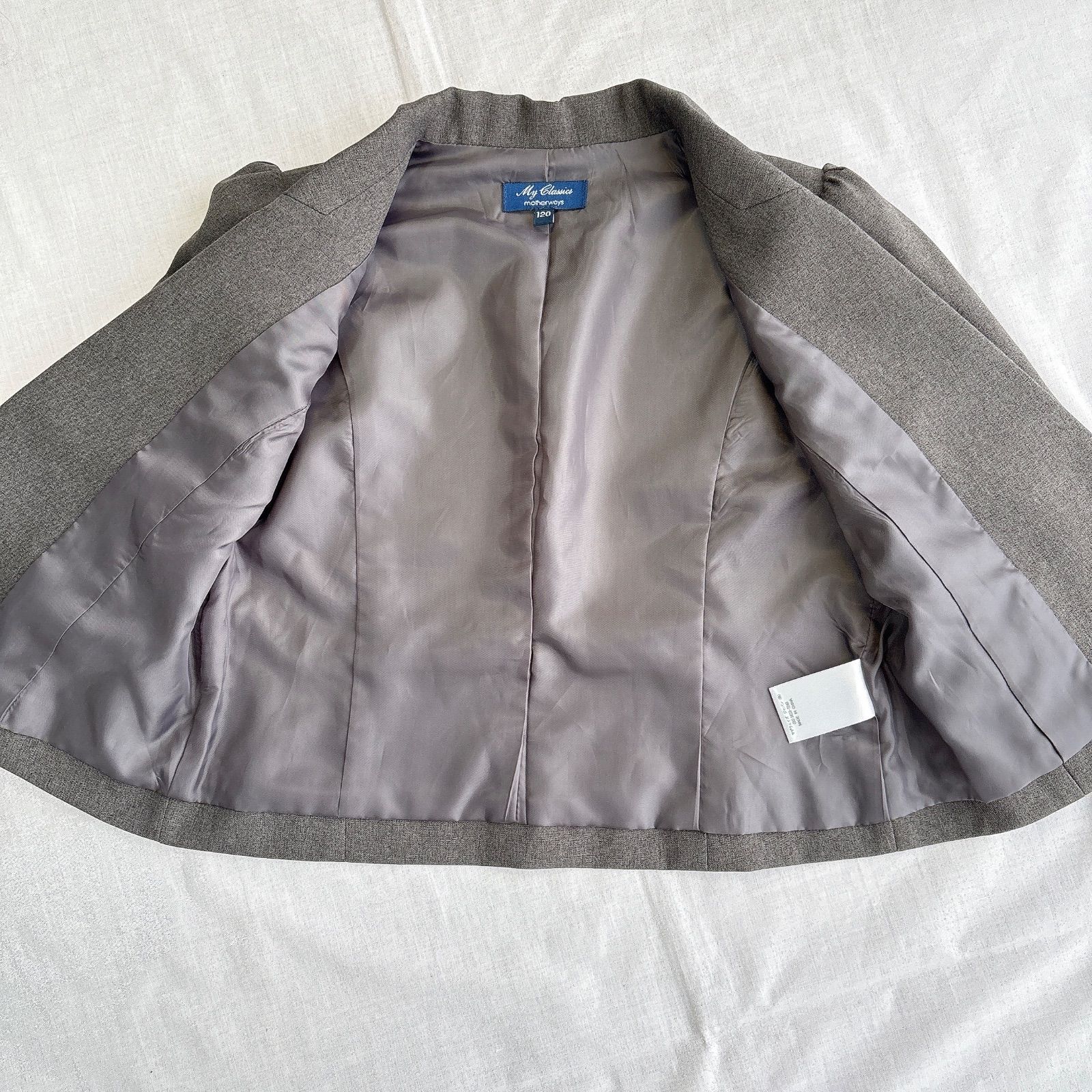 美品 motherways マザウェイズ 女の子 子供用 スーツ 120㎝ グレー 